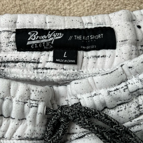Brooklyn Cloth White Print Space Dyed Fleece Shorts - Picture 3 of 4